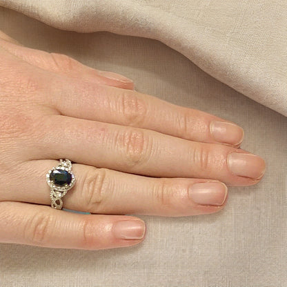 Diamond Sapphire Ring 6.5 18k Gold 2.62 TCW Women Certified $5,000 219794