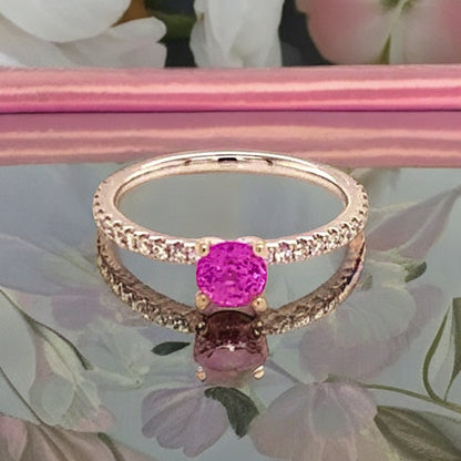 Diamond Tourmaline Rubellite Ring 6.5 18k Gold 1.04 TCW Certified $1,550 821768 - Certified Fine Jewelry