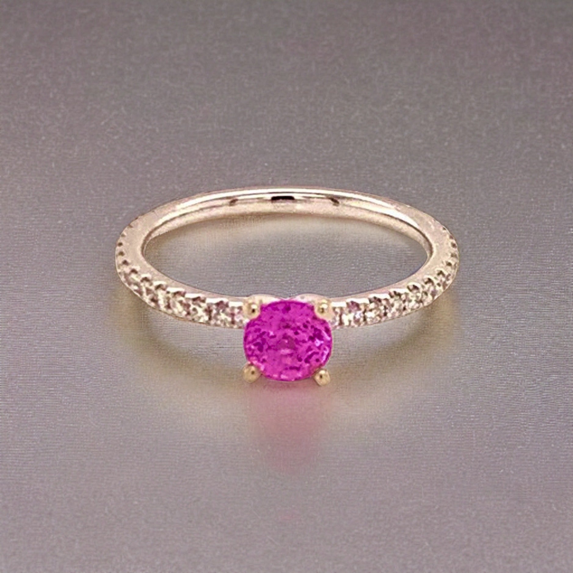 Diamond Tourmaline Rubellite Ring 6.5 18k Gold 1.04 TCW Certified $1,550 821768 - Certified Fine Jewelry