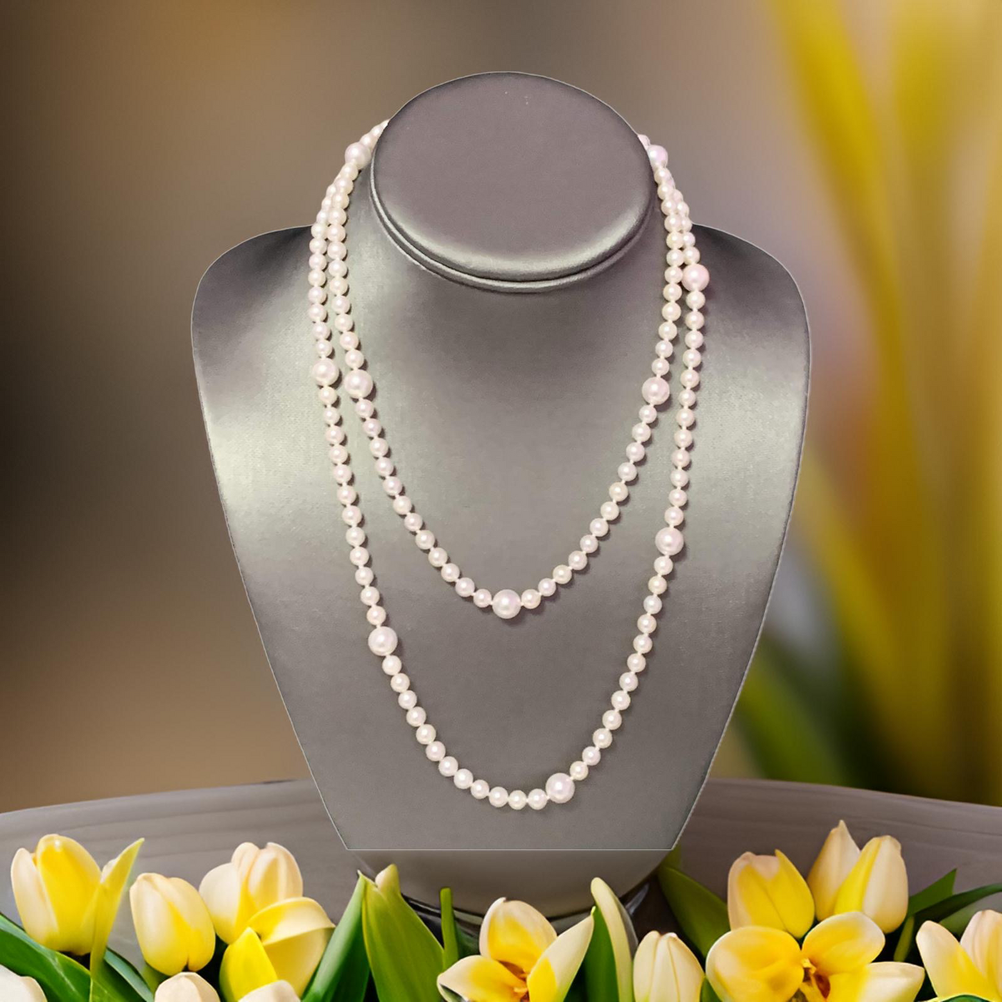 Akoya Pearl Necklace 14k Yellow Gold 37.25" 8.5 mm Certified $5,950 114457