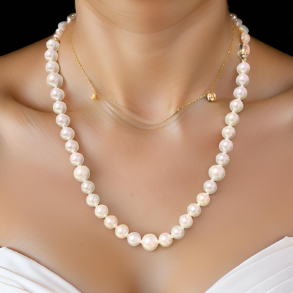 Akoya Pearl Necklace 14k Gold 18" 8.5 mm Certified $3,975 114987