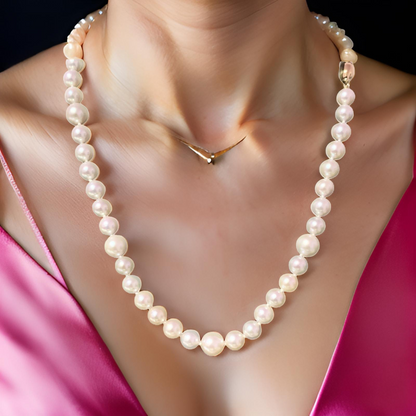 Akoya Pearl Necklace 14k Gold 18" 8.5 mm Certified $3,975 114987