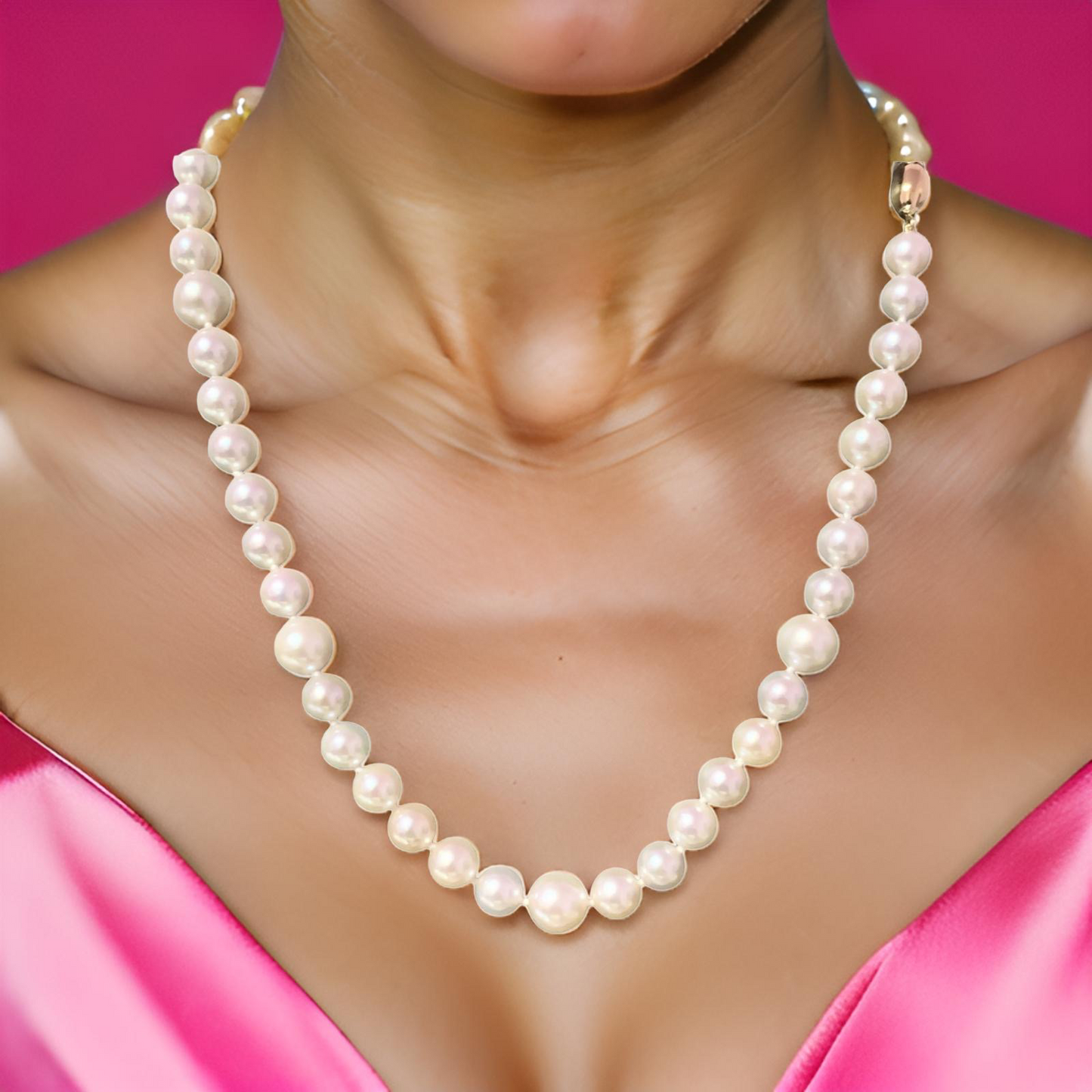 Akoya Pearl Necklace 14k Gold 18" 8.5 mm Certified $3,975 114987