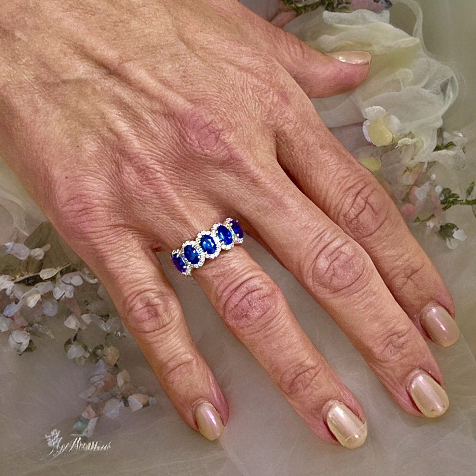 Natural Sapphire Diamond Ring 7 14k W Gold 3.07 TCW Certified $5,975 218112 - Certified Fine Jewelry