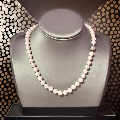 Akoya Pearl Necklace 14k Gold 18" 8.5 mm Certified $5,950 116390