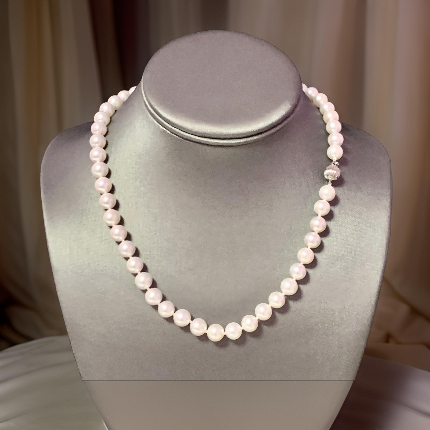 Akoya Pearl Necklace 14k Gold 18" 8.5 mm Certified $5,950 116390