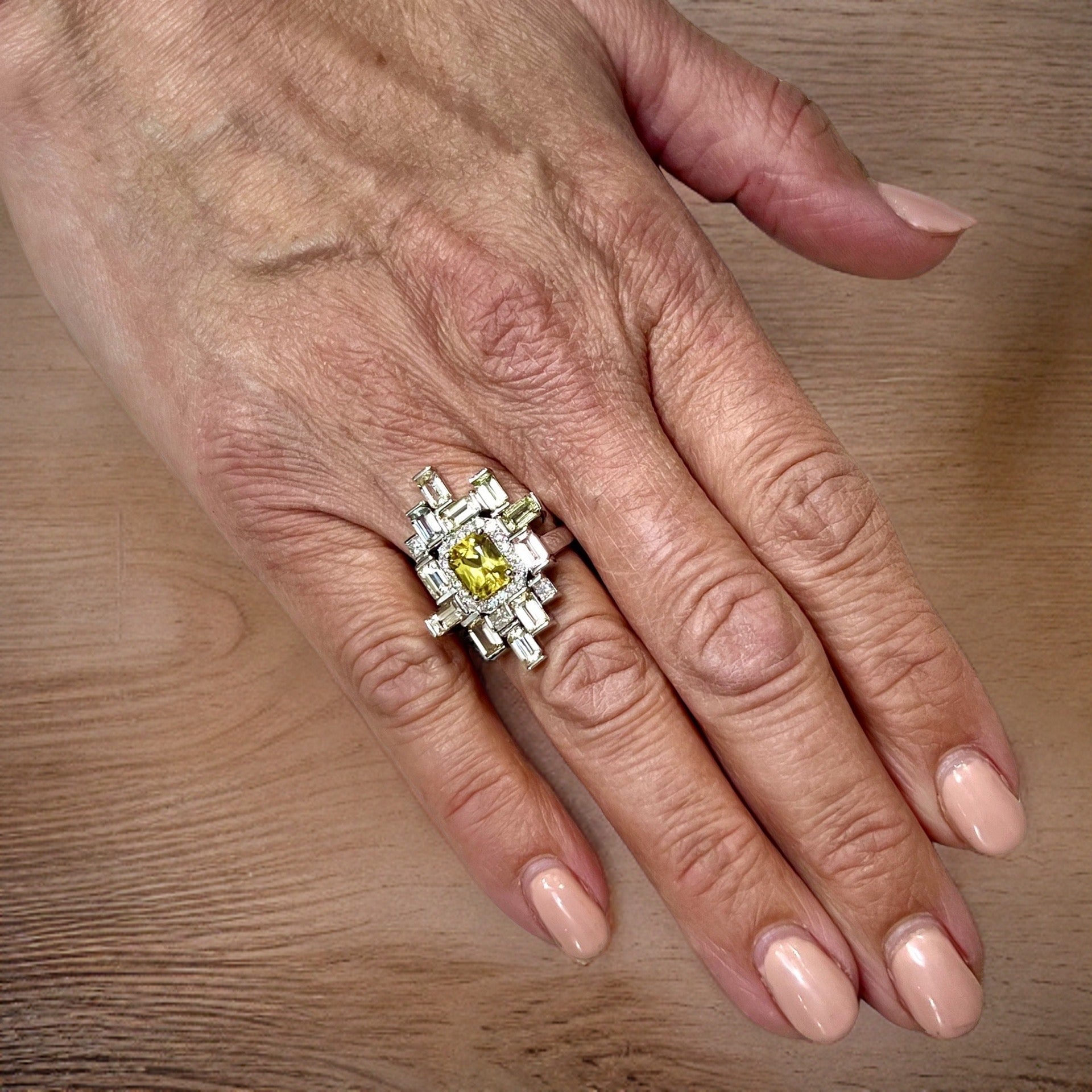 Natural Sapphire Diamond Ring 6.75 14k W Gold 13.3 TCW Certified $7,975 301438 - Certified Fine Jewelry