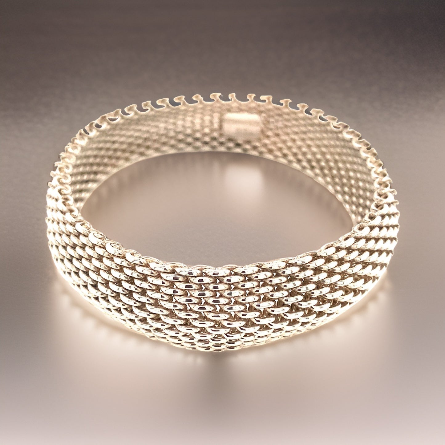 Tiffany & Co Estate Somerset Bracelet 7.5" Sterling Silver 15 mm TIF578 - Certified Fine Jewelry