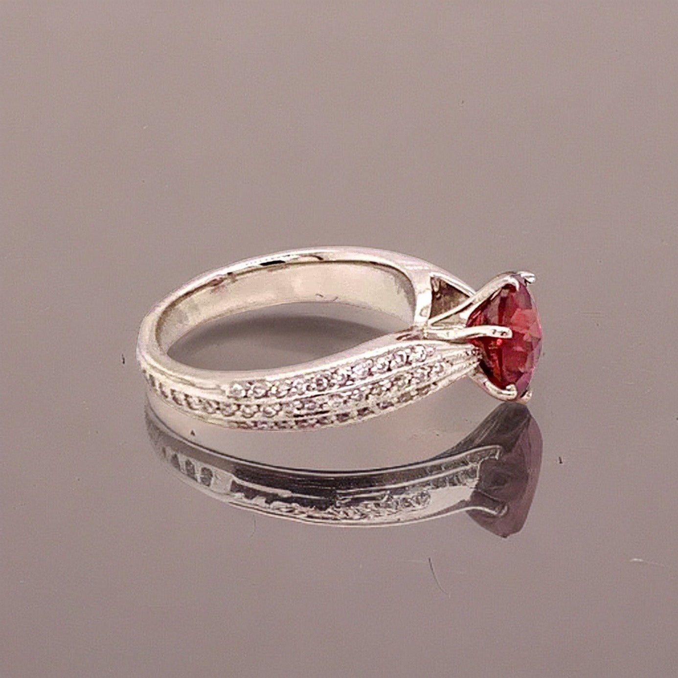 Diamond Platinum Tourmaline Rubellite Ring 5.75 2.43 TCW Certified $4,950 911025 - Certified Fine Jewelry
