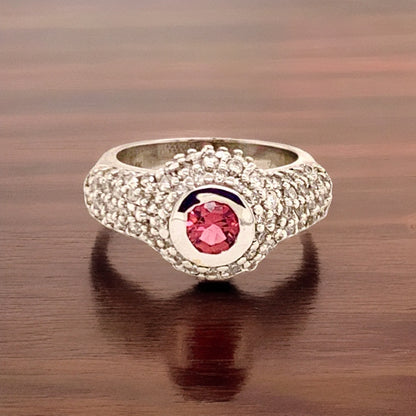 Diamond Tourmaline Ring 1.29 tcw 14k White Gold Certified $2,950 910798