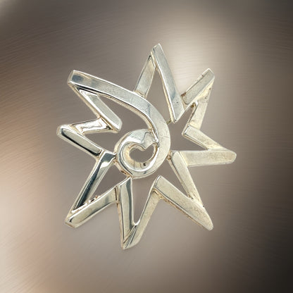 Tiffany & Co Estate Start Burst Brooch Pin Sterling Silver TIF303