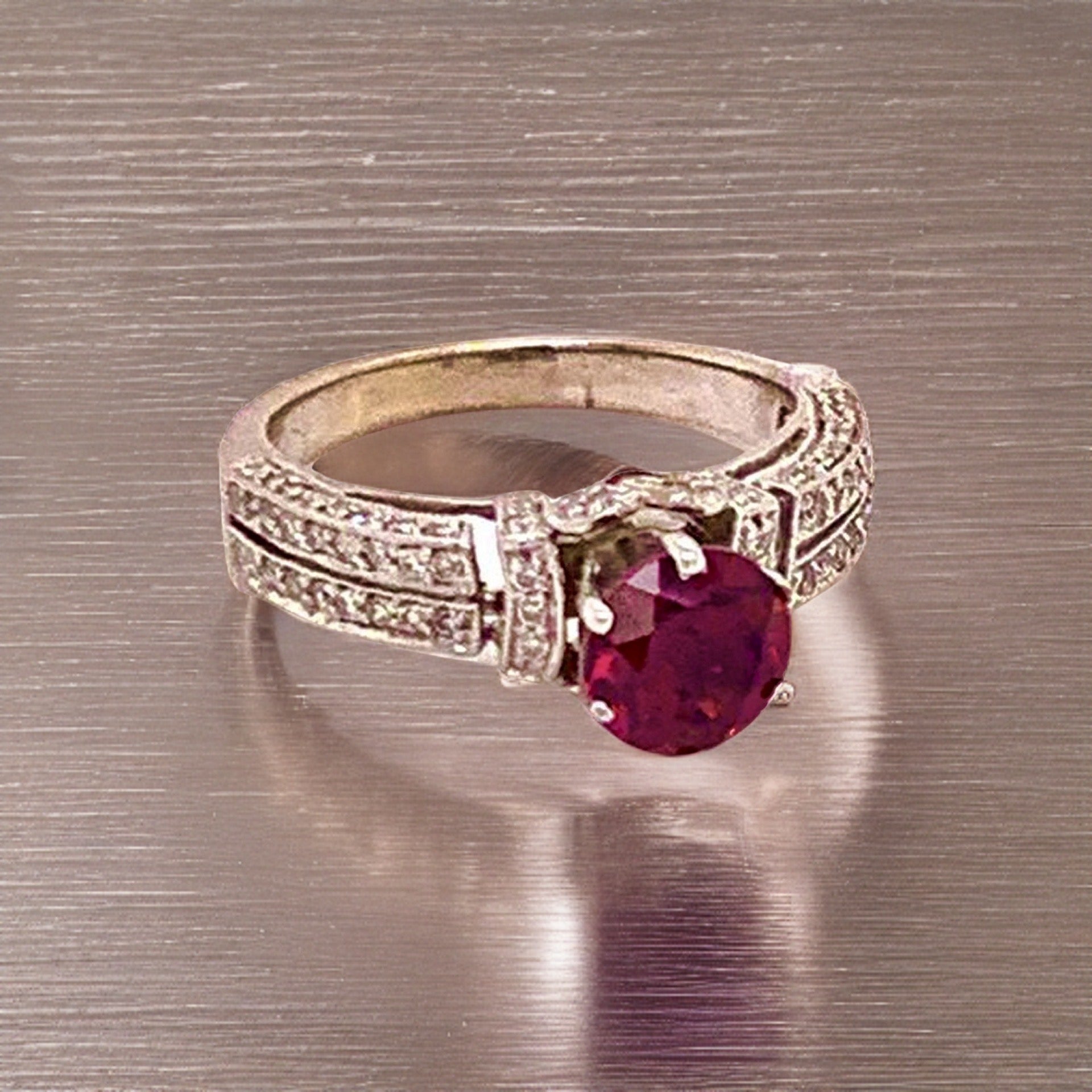 Diamond Tourmaline Rubellite Ring 4.5 14k Gold 1.38 TCW Women Certified $1,950 910744 - Certified Fine Jewelry