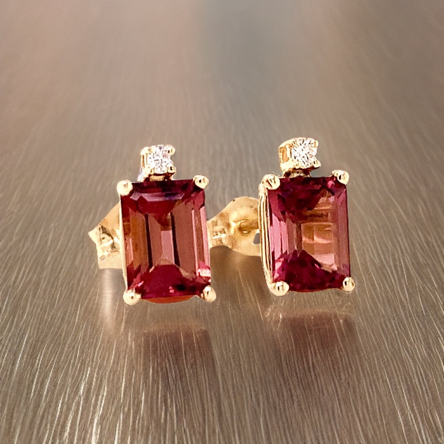 Natural Tourmaline Diamond Earrings 14k Gold 2.13 TCW Certified $1,950 018680 - Certified Fine Jewelry