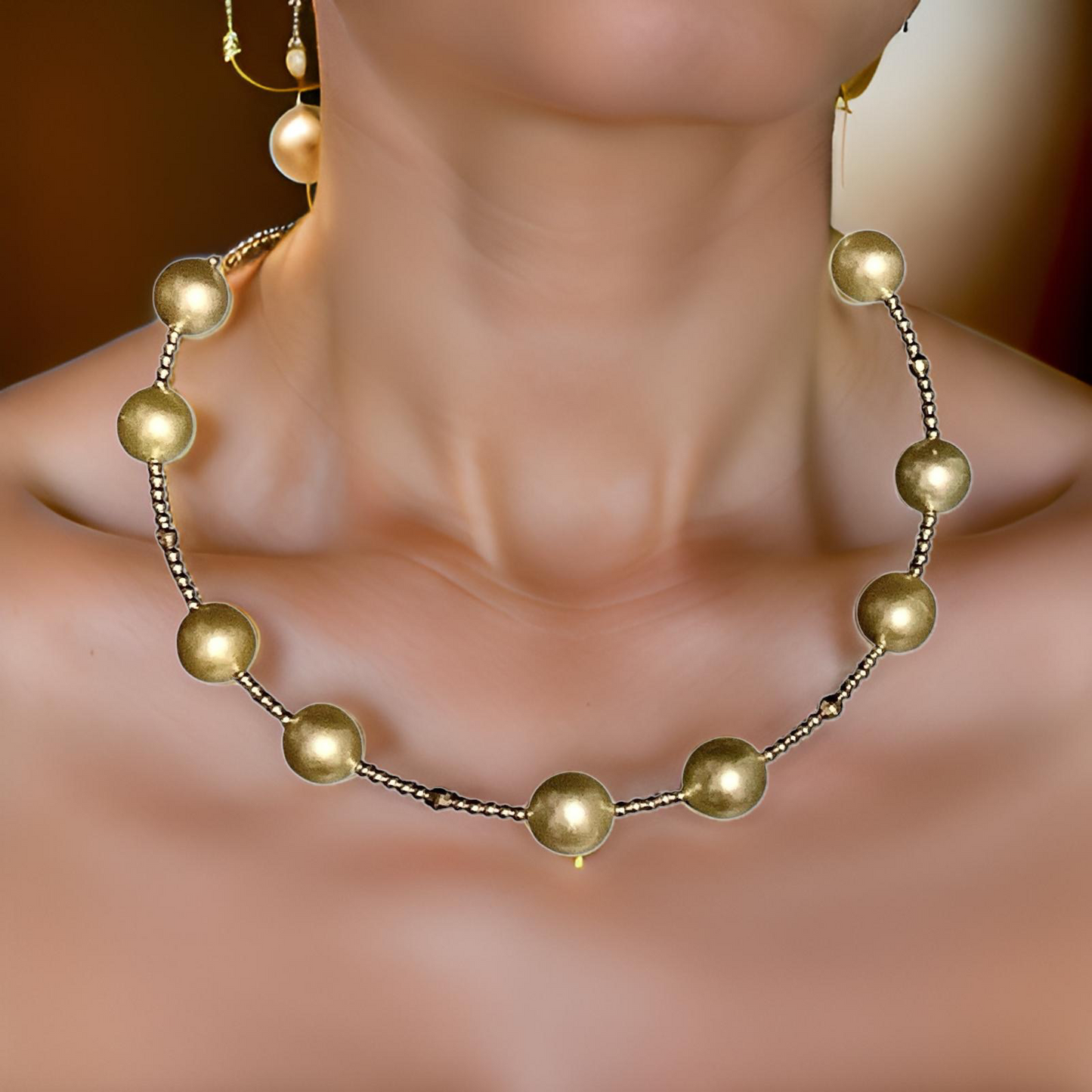 South Sea Pearl Choker Necklace 14k Gold 11.50 mm Italy Certified $3,450 820422