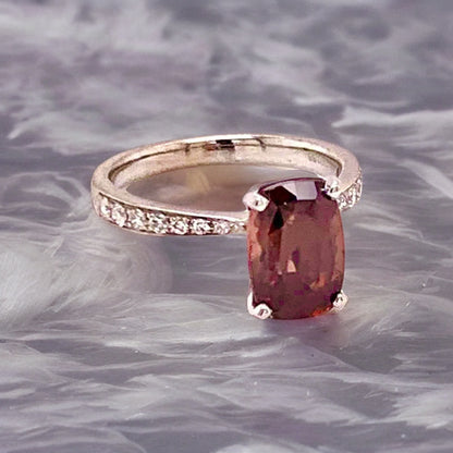 Diamond Tourmaline Rubellite Ring 6.75 18k Gold 4.01 tcw Women Certified $2,950 910746