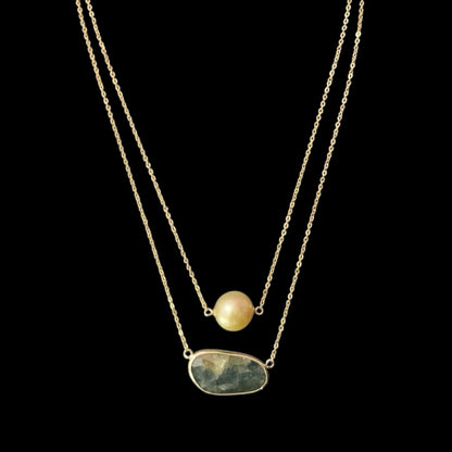 Golden South Sea Pearl Sapphire 14Kt 11.7Mm 19" Necklace Certified $1,790 820697