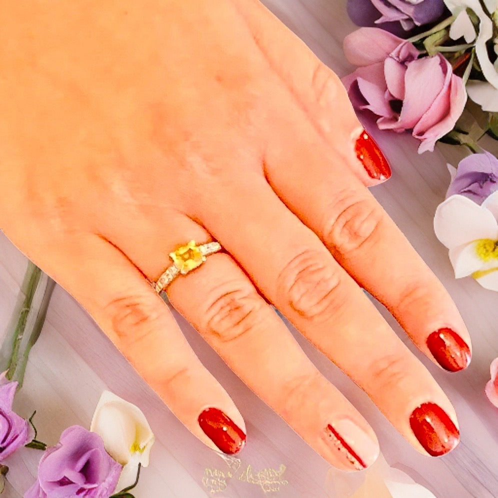 Diamond Yellow Sapphire Ring 14k Gold 1.66 tcw Women Certified $3,990 915184 - Certified Fine Jewelry