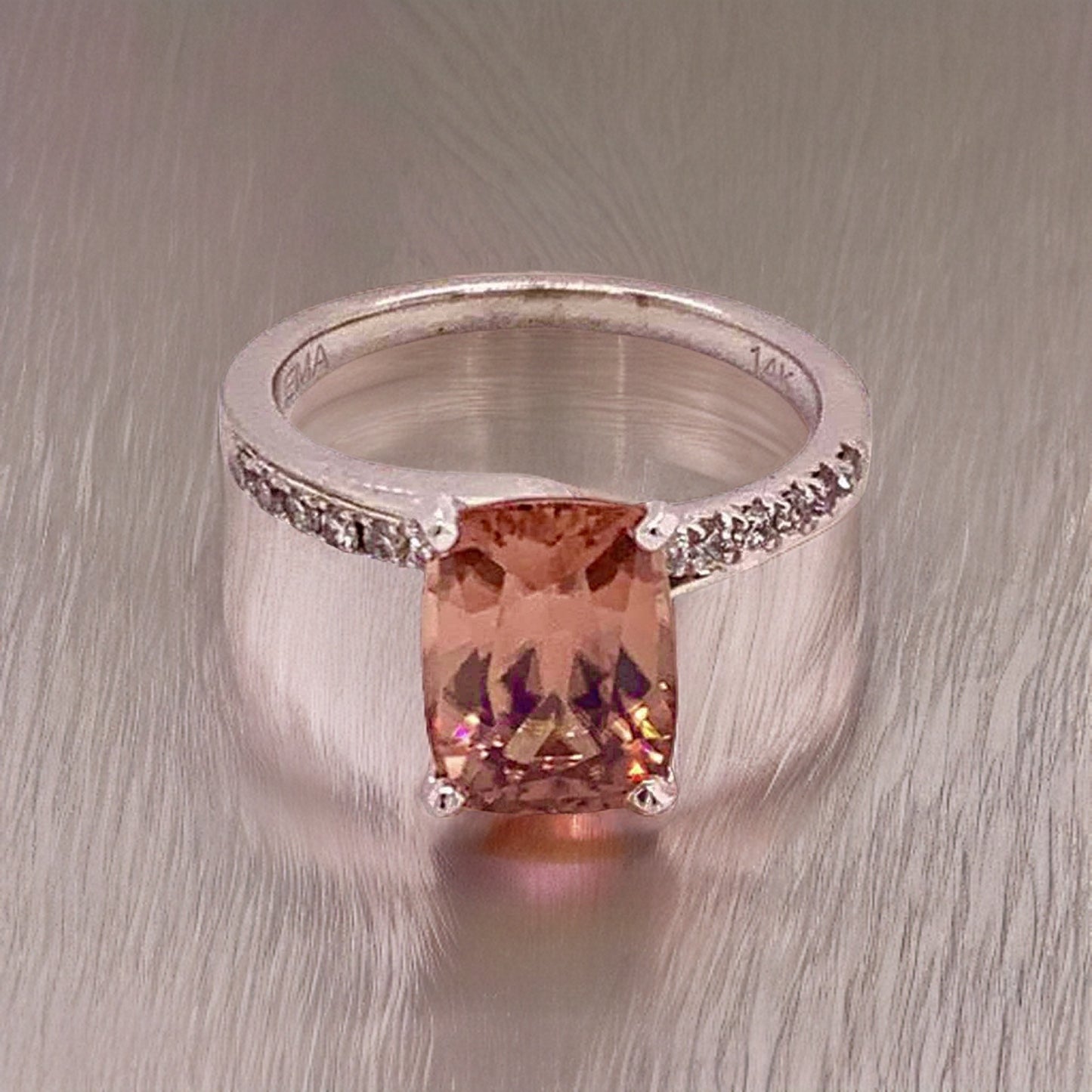 Diamond Zircon Ring 14k Gold Large 4.45 TCW Women Certified $3,100 912276