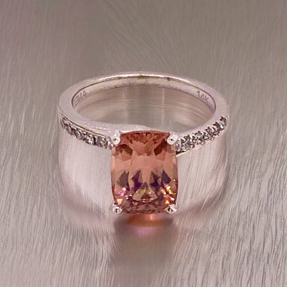 Diamond Zircon Ring 14k Gold Large 4.45 TCW Women Certified $3,100 912276