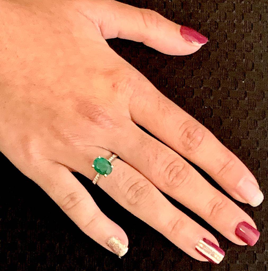 Emerald Diamond Ring 14k Gold 1.83 TCW Certified $3,950 920738 - Certified Fine Jewelry