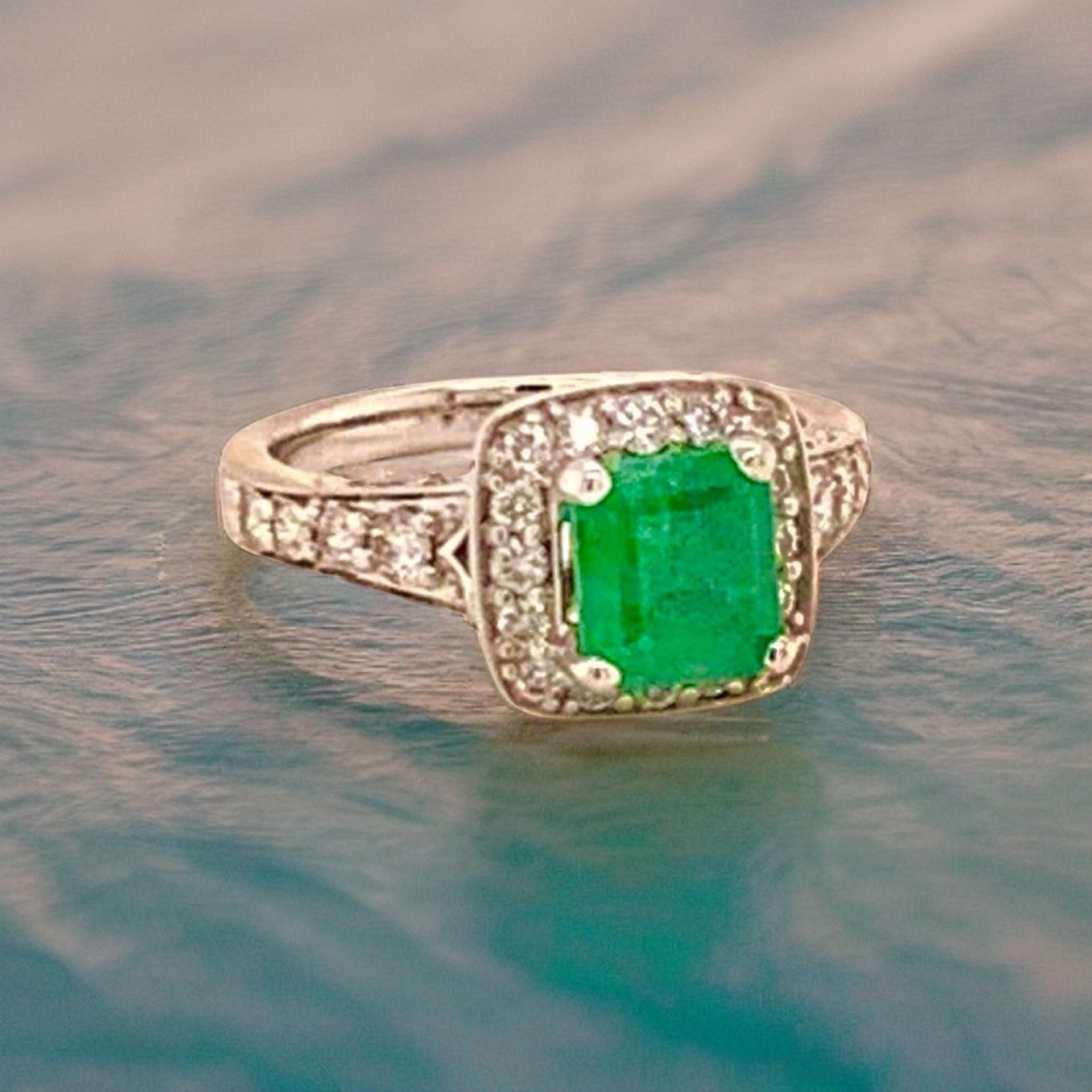 Diamond Emerald Ring 14k Gold 1.40 TCW Certified $4,950 920938 - Certified Fine Jewelry