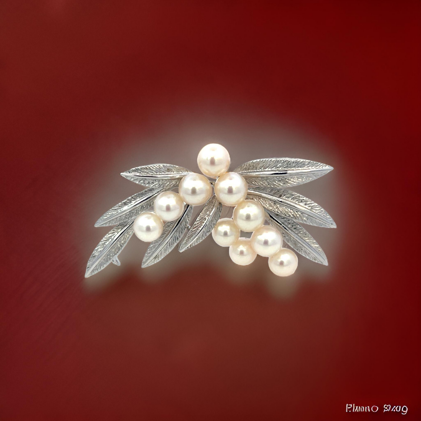 Mikimoto Estate Akoya Pearl Brooch Pin Sterling Silver 6.8 mm M424