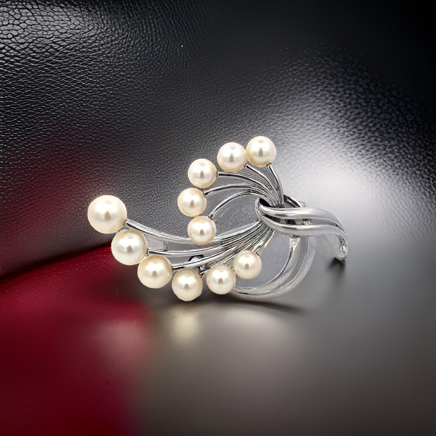 Mikimoto Estate Akoya Pearl Brooch Pin Sterling Silver 7.6 mm M425