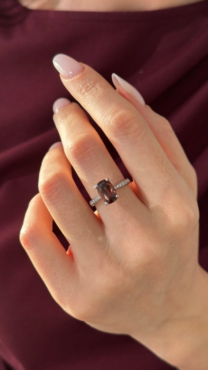 Diamond Tourmaline Rubellite Ring 6.75 18k Gold 4.01 tcw Women Certified $2,950 910746