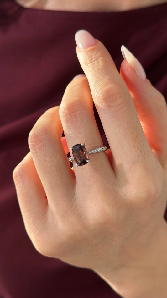 Diamond Tourmaline Rubellite Ring 6.75 18k Gold 4.01 tcw Women Certified $2,950 910746