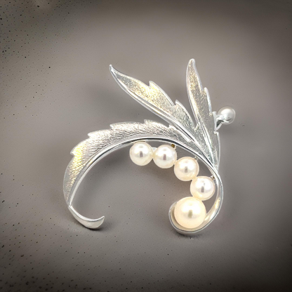 Mikimoto Estate Akoya Pearl Brooch Pin Sterling Silver 6.10 mm M420