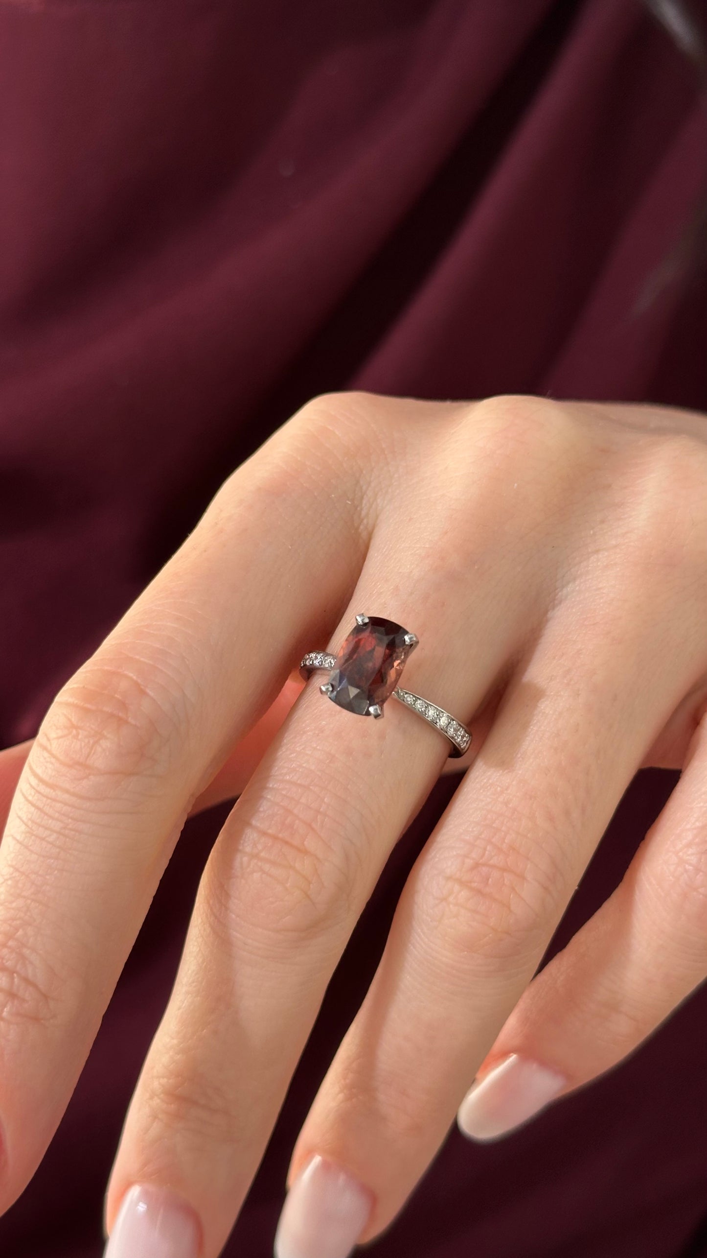Diamond Tourmaline Rubellite Ring 6.75 18k Gold 4.01 tcw Women Certified $2,950 910746