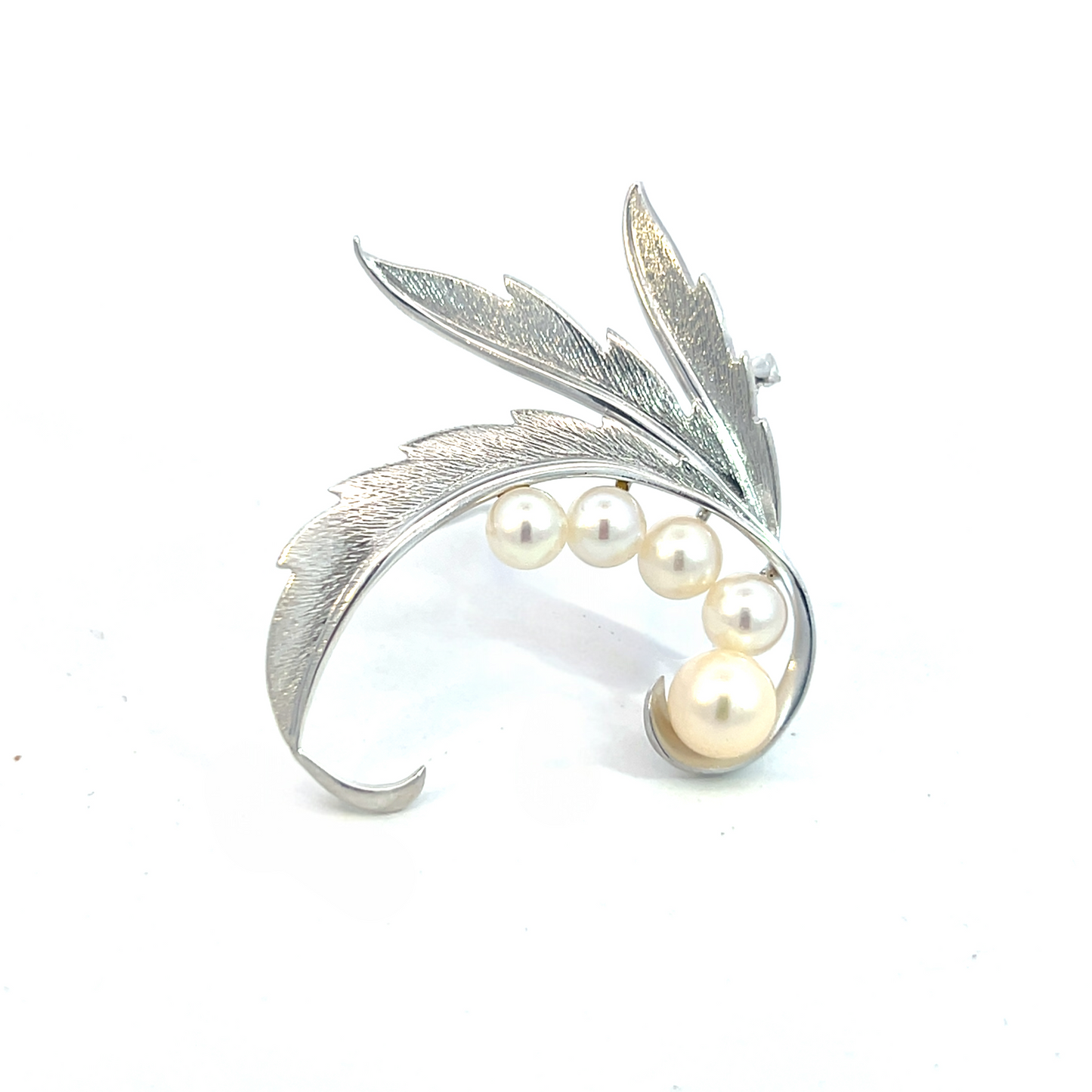 Mikimoto Estate Akoya Pearl Brooch Pin Sterling Silver 6.10 mm M420