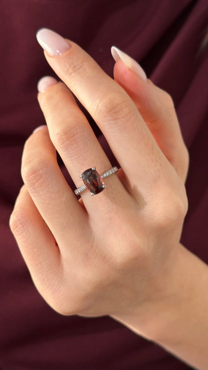 Diamond Tourmaline Rubellite Ring 6.75 18k Gold 4.01 tcw Women Certified $2,950 910746
