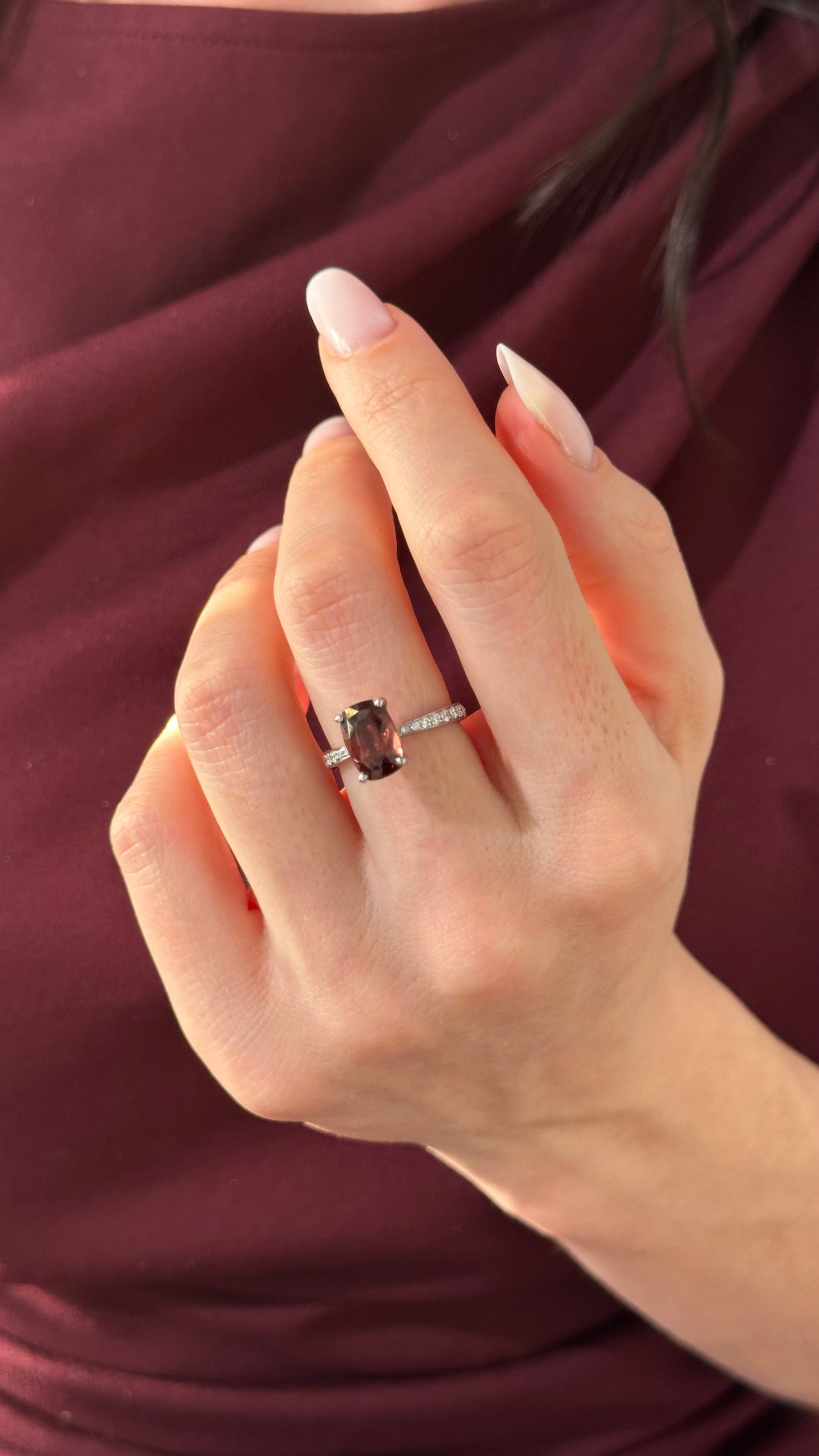Diamond Tourmaline Rubellite Ring 6.75 18k Gold 4.01 tcw Women Certified $2,950 910746