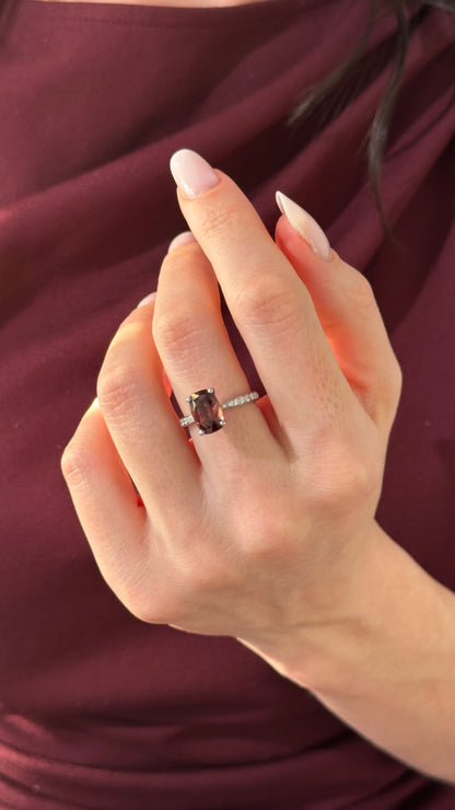 Diamond Tourmaline Rubellite Ring 6.75 18k Gold 4.01 tcw Women Certified $2,950 910746