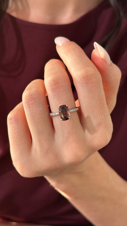 Diamond Tourmaline Rubellite Ring 6.75 18k Gold 4.01 tcw Women Certified $2,950 910746