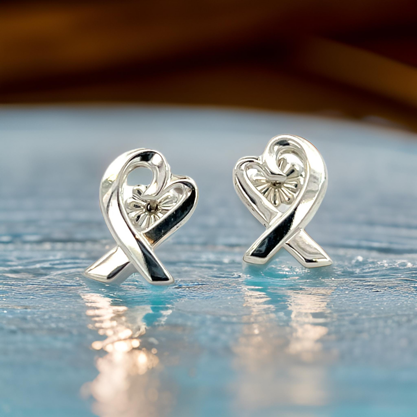 Tiffany & Co Estate Heart Pierced Earrings by Paloma Picasso Sterling Silver 3.8 Grams TIF796