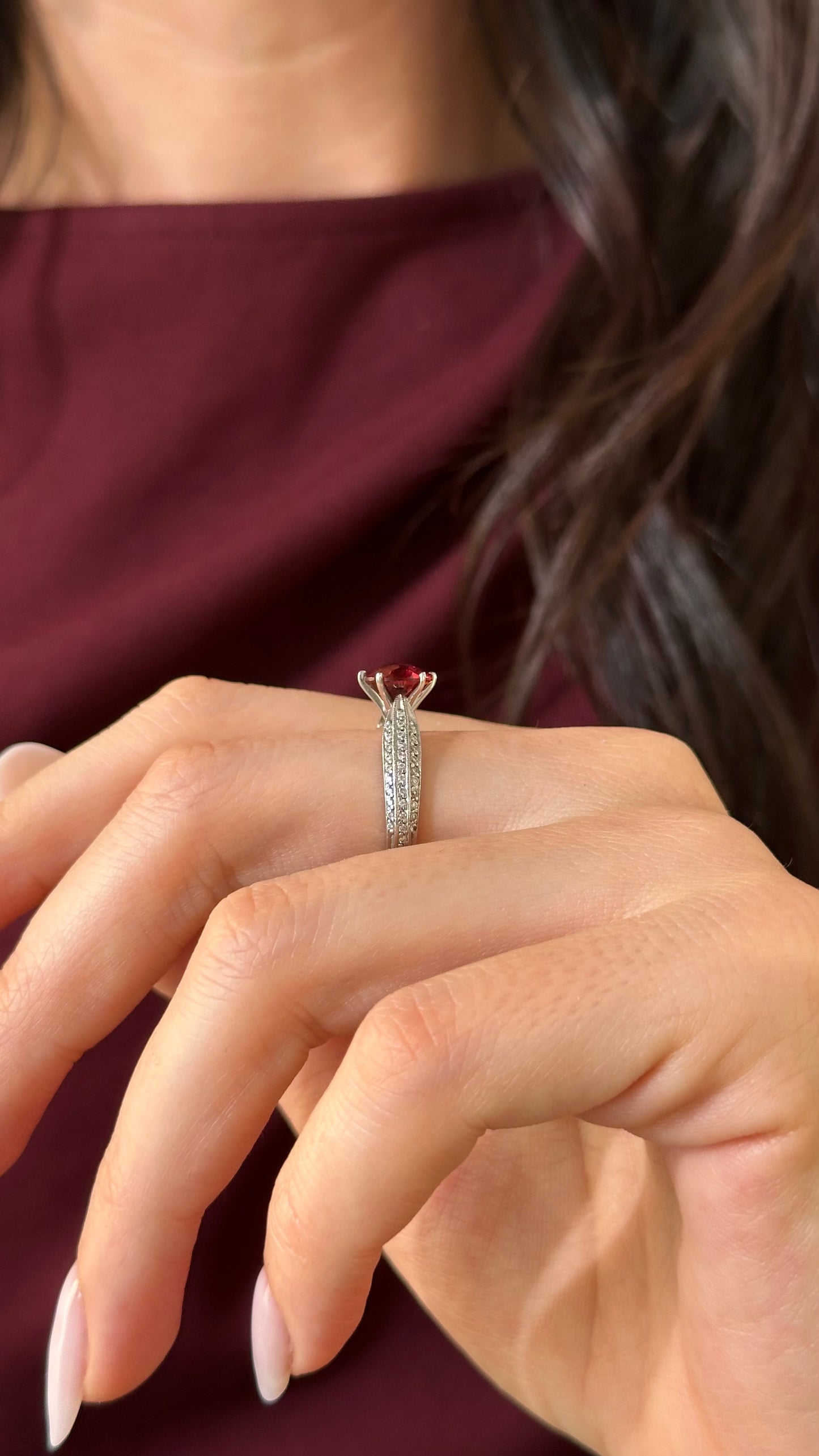 Diamond Platinum Tourmaline Rubellite Ring 5.75 2.43 TCW Certified $4,950 911025
