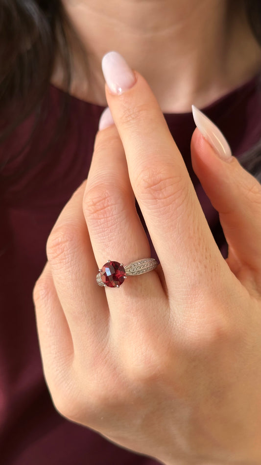 Diamond Platinum Tourmaline Rubellite Ring 5.75 2.43 TCW Certified $4,950 911025
