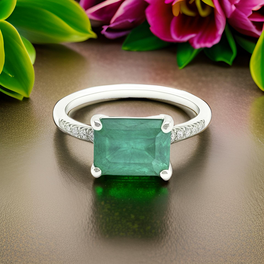 Natural Emerald Diamond Ring Size 6.5 14k Gold 1.95 TCW Certified $3,950 310582