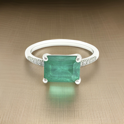 Natural Emerald Diamond Ring Size 6.5 14k Gold 1.95 TCW Certified $3,950 310582