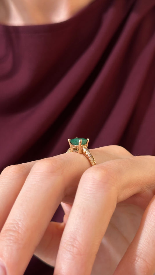 Diamond Emerald Ring 14k Gold 2.01 TCW Women Certified $3,950 914185