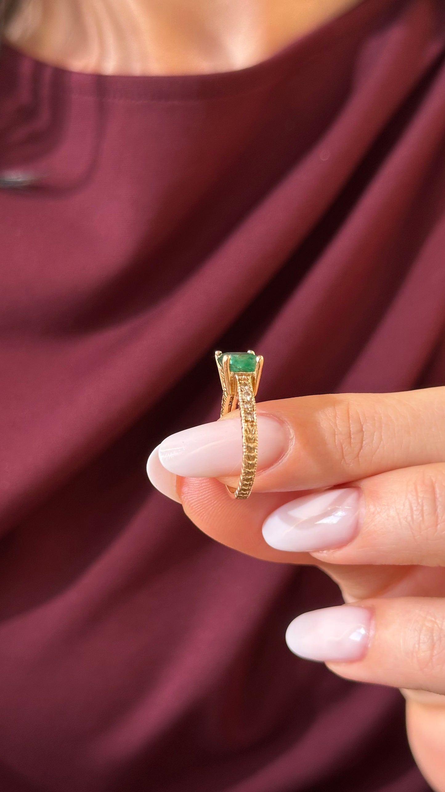 Diamond Emerald Ring 14k Gold 2.01 TCW Women Certified $3,950 914185