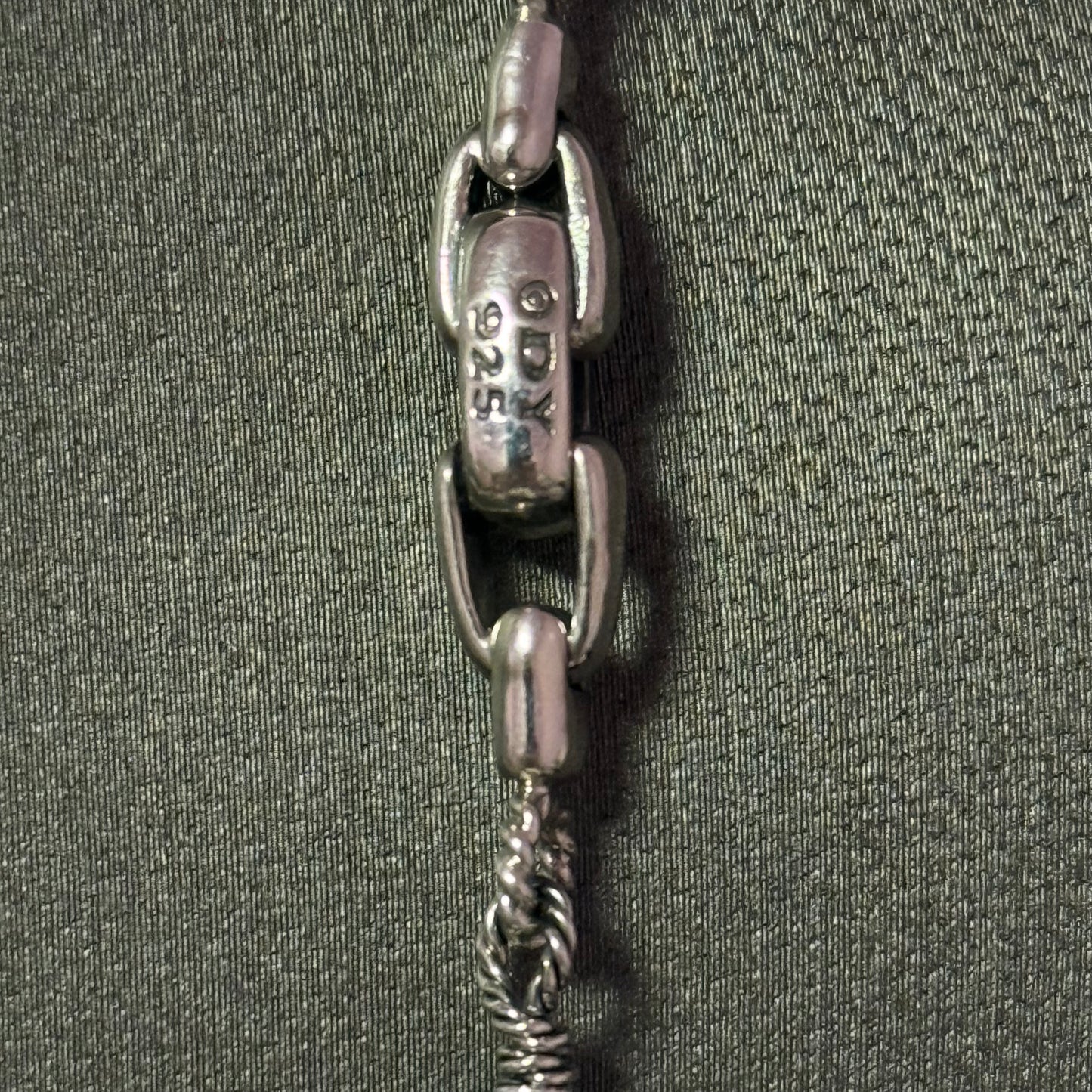 David Yurman Tiger Eye Necklace 24" 6 mm Sterling Silver Estate DY582