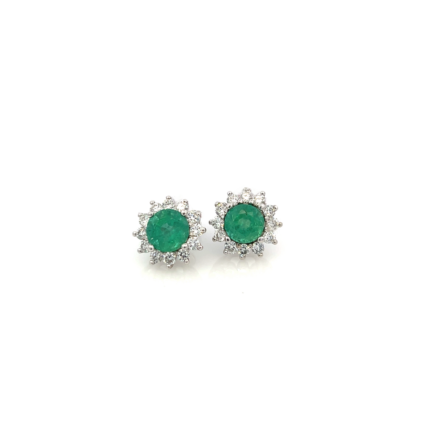 Natural Emerald Diamond Earrings 14k Gold 2.99 TCW Certified $3,950 307914