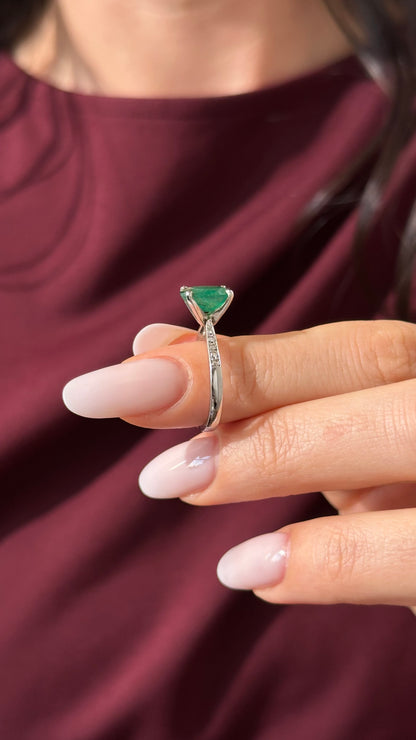 Emerald Diamond Ring 14k Gold 1.83 TCW Certified $3,950 920738