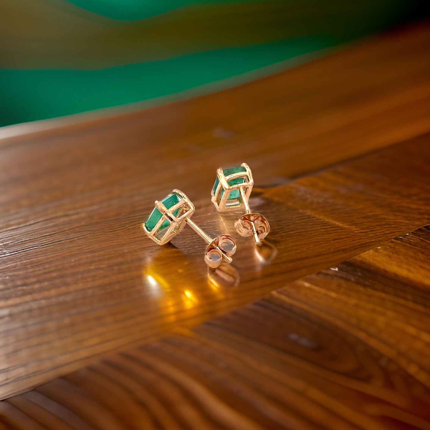 Natural Emerald Stud Earrings 14k Yellow Gold 1.70 TCW Certified $3,490 215623
