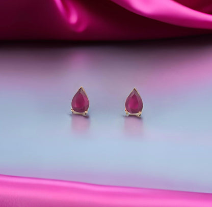 Natural Ruby Stud Earrings 14k Yellow Gold 2.70 TCW Certified $3,375 215622