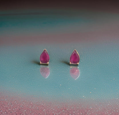 Natural Ruby Stud Earrings 14k Yellow Gold 2.70 TCW Certified $3,375 215622