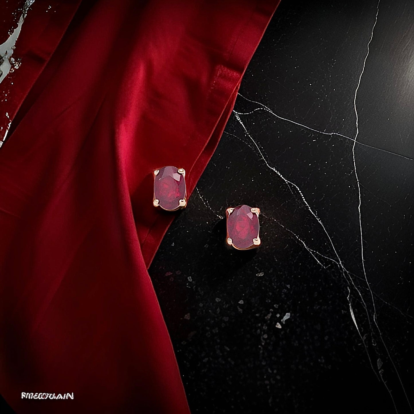 Natural Ruby Stud Earrings 14k Yellow Gold 2 TCW Certified $1,290 311044
